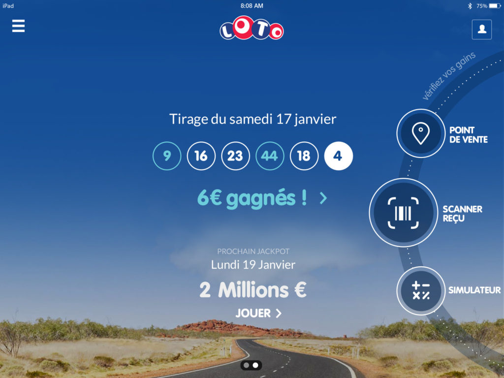 page application tablette Loto FDJ