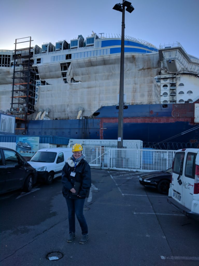Carole en tenue de chantier