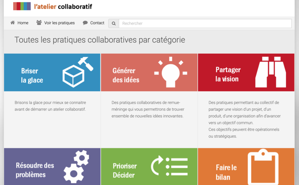 le site web l'atelier collaboratif